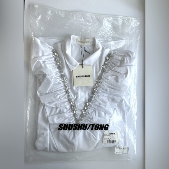 SHUSHU/TONG, Women's White Shirt Minidress - White. Size: S (US). NWT - Picture 2 of 14